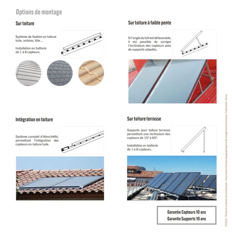 Mode d'emploi et type d'installation des supports de capteurs solaires Syrius Solar Industry
