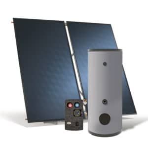 Individual solar water heater ISWH with separate station